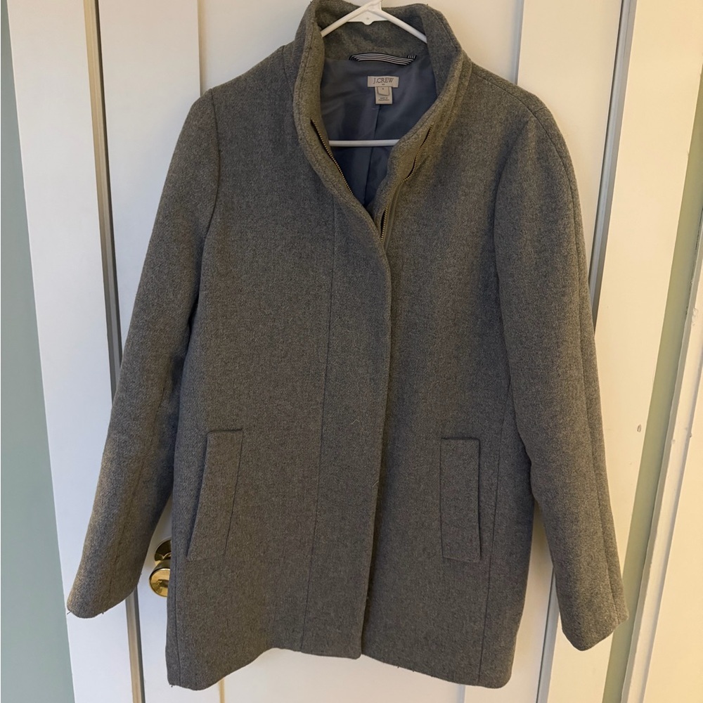 J. Crew Women's Grey Wool Peacoat